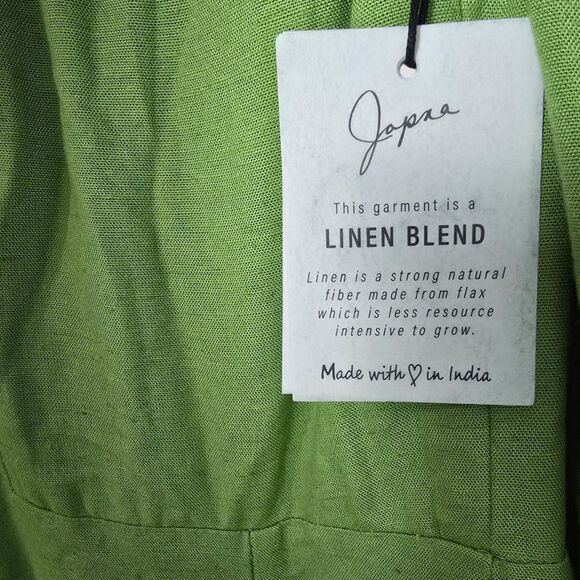 NWT Japna Size Small Jumpsuit Linen Blend Sleeveless Ruffled Smocked Wide Leg - Picture 5 of 5